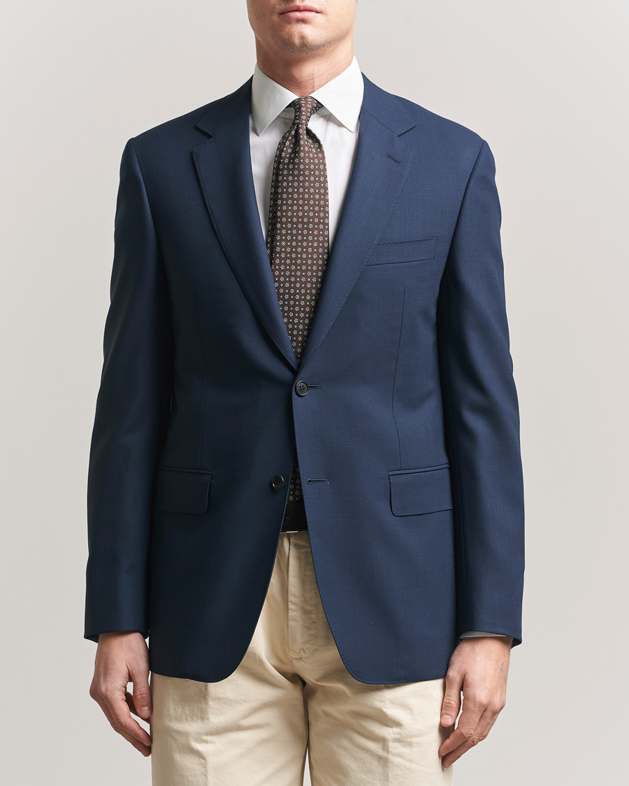 Homme | Blazers | Canali | Travel Wool Blazer Dark Blue