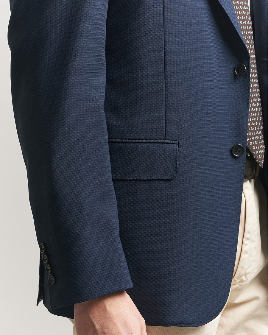 Homme | Blazers | Canali | Travel Wool Blazer Dark Blue