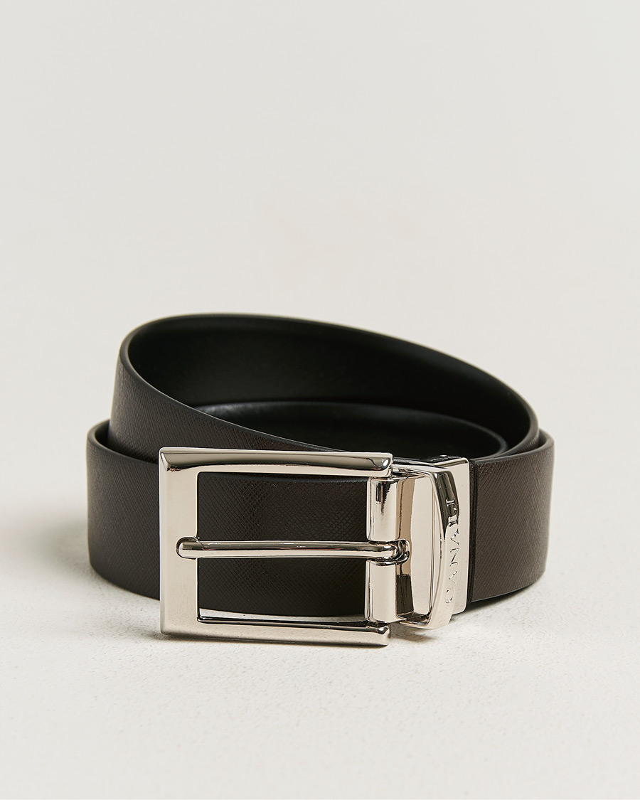 Homme | Ceintures | Canali | Reversible Saffiano Belt Black/Brown