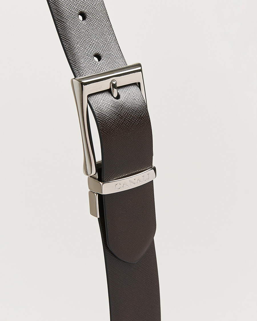Homme | Ceintures | Canali | Reversible Saffiano Belt Black/Brown