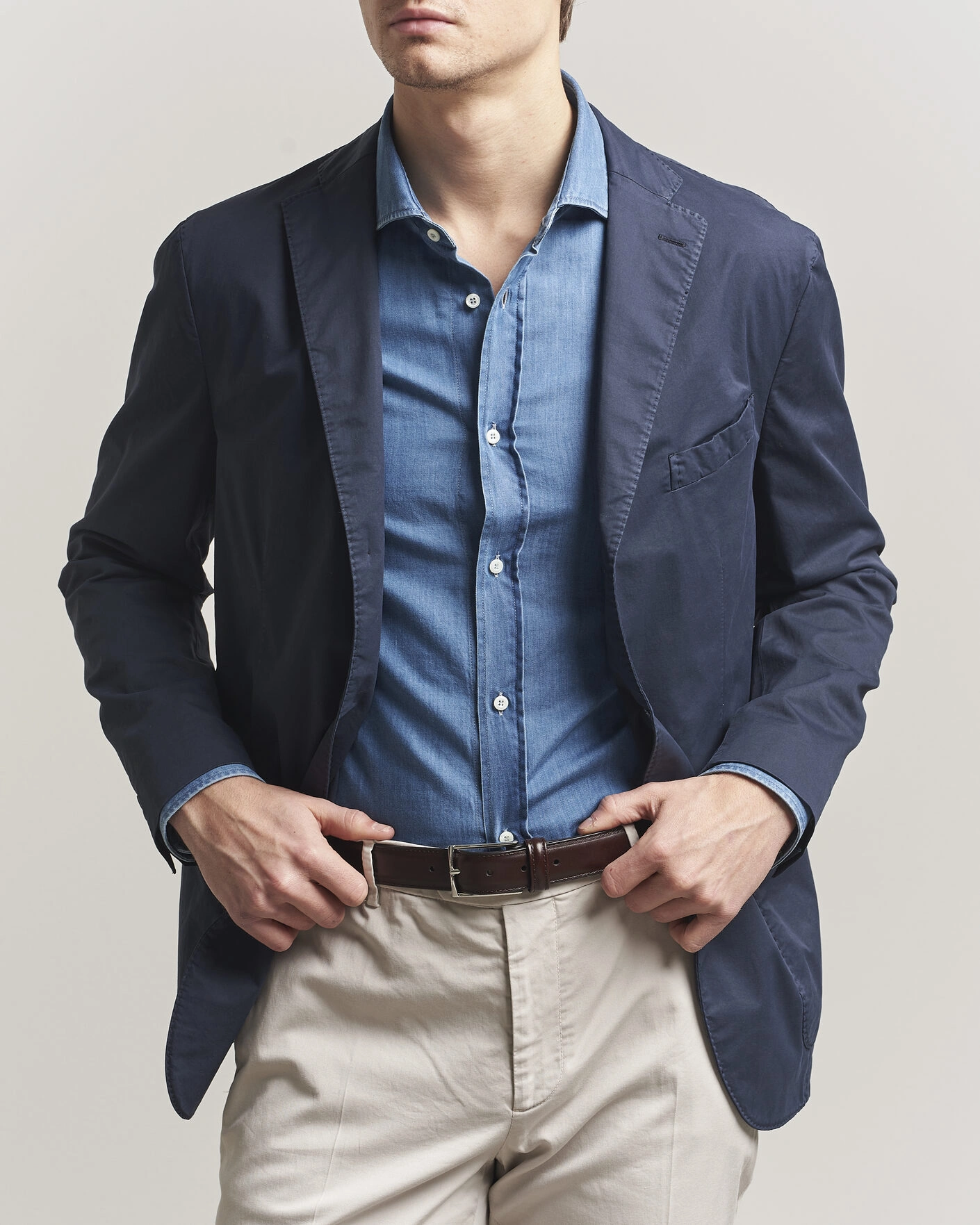 Homme | Blazers | Boglioli | K Jacket Supima Cotton Blazer Navy