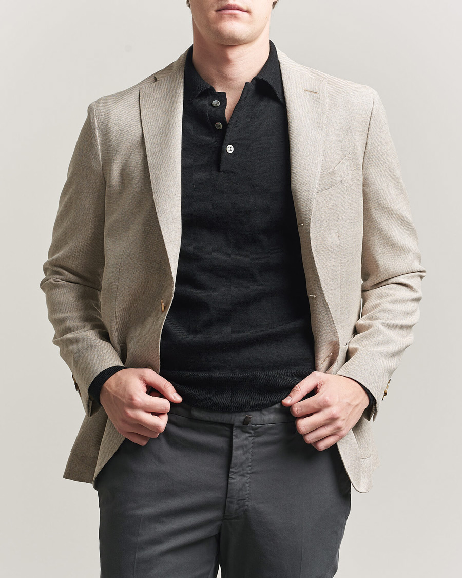 Homme | Blazers | Boglioli | K Jacket Wool Hopsack Blazer Light Beige