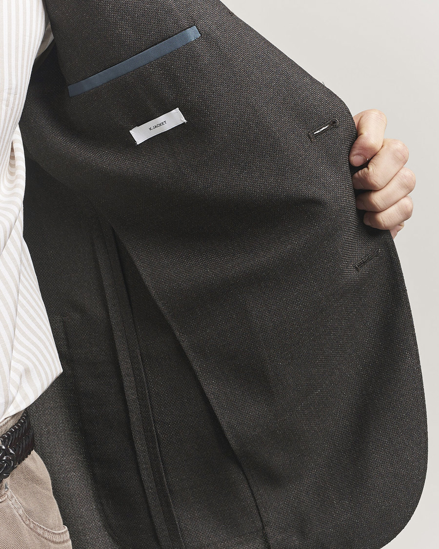 Homme | Blazers | Boglioli | K Jacket Wool Hopsack Blazer Dark Brown
