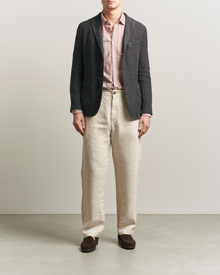 Homme | Blazers | Boglioli | K Jacket Linen Blazer Dark Brown