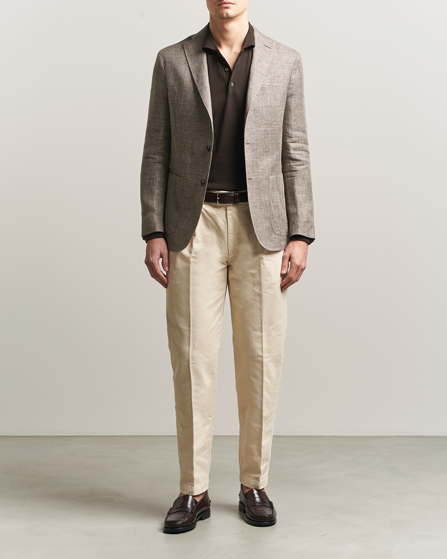Homme | Blazers | Boglioli | K Jacket Prince Of Wales Blazer Taupe