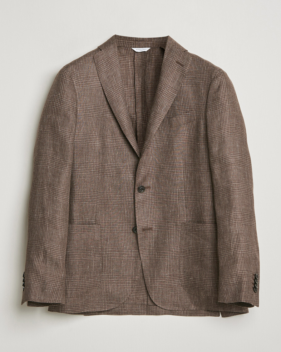 Homme | Blazers | Boglioli | K Jacket Prince Of Wales Blazer Dark Brown