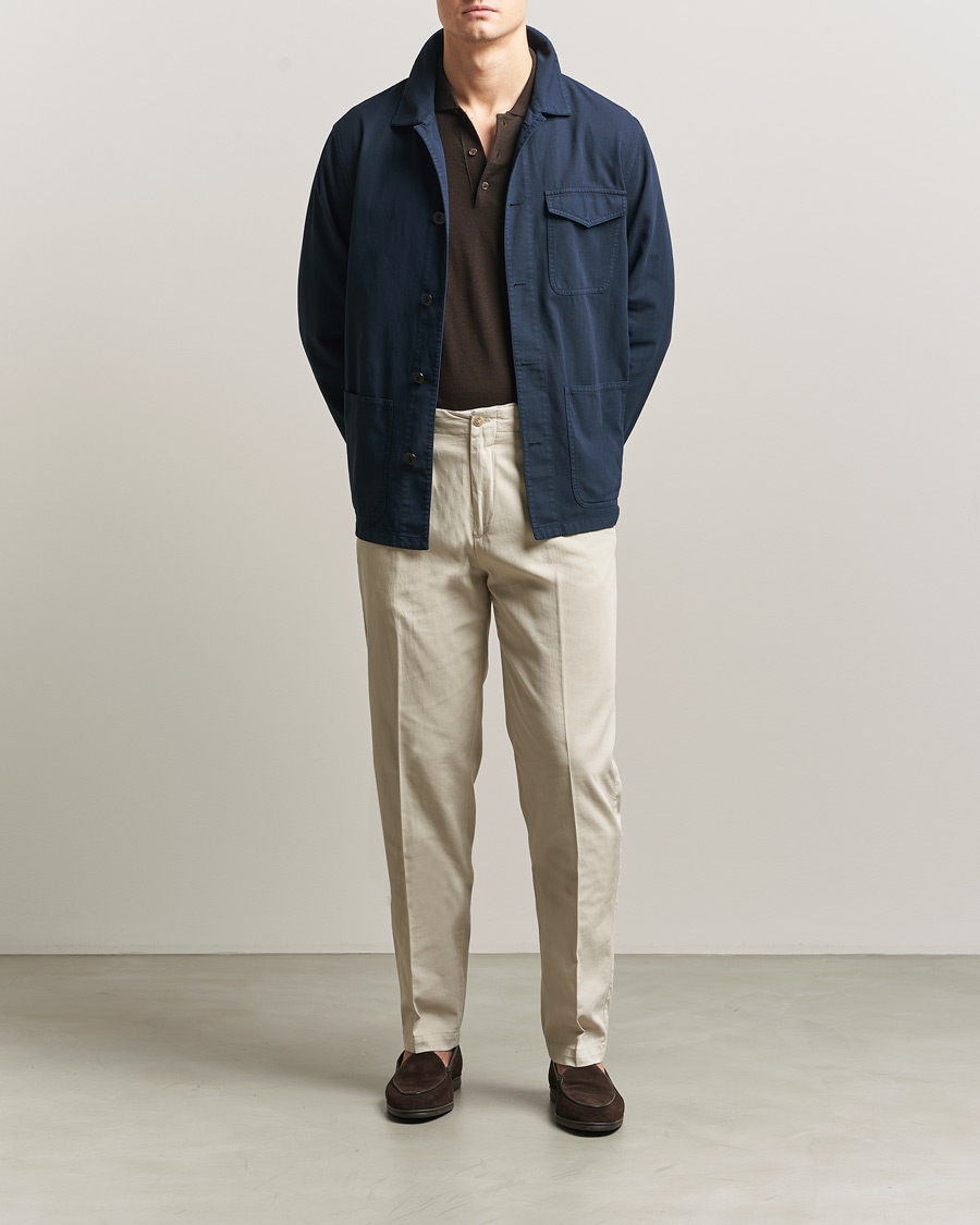 Homme | Manteaux Et Vestes | Boglioli | Cotton Gabardine Work Jacket Navy