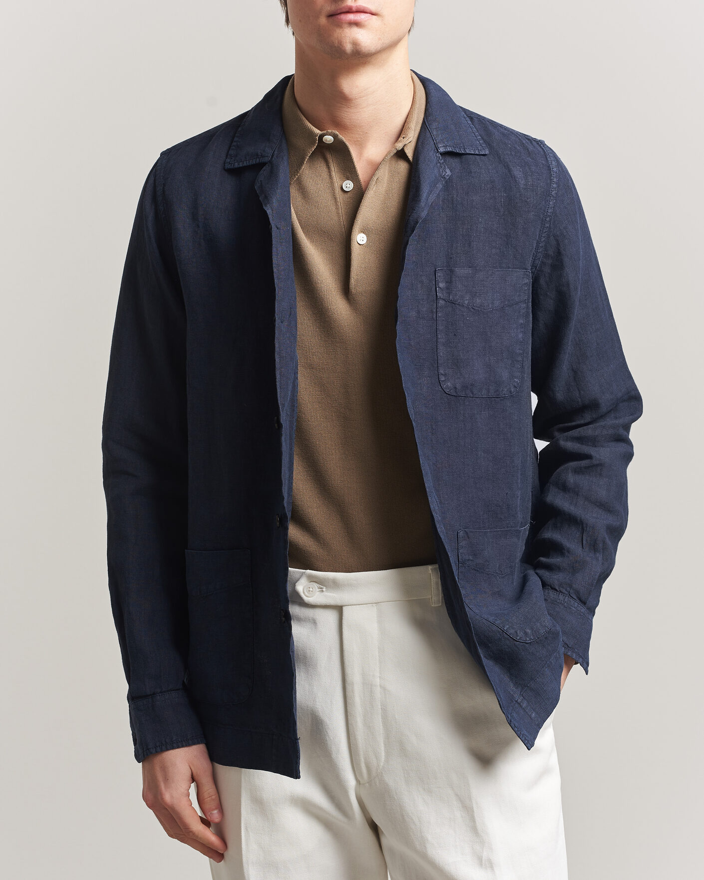 Homme | Manteaux Et Vestes | Boglioli | Linen Painter Jacket Navy