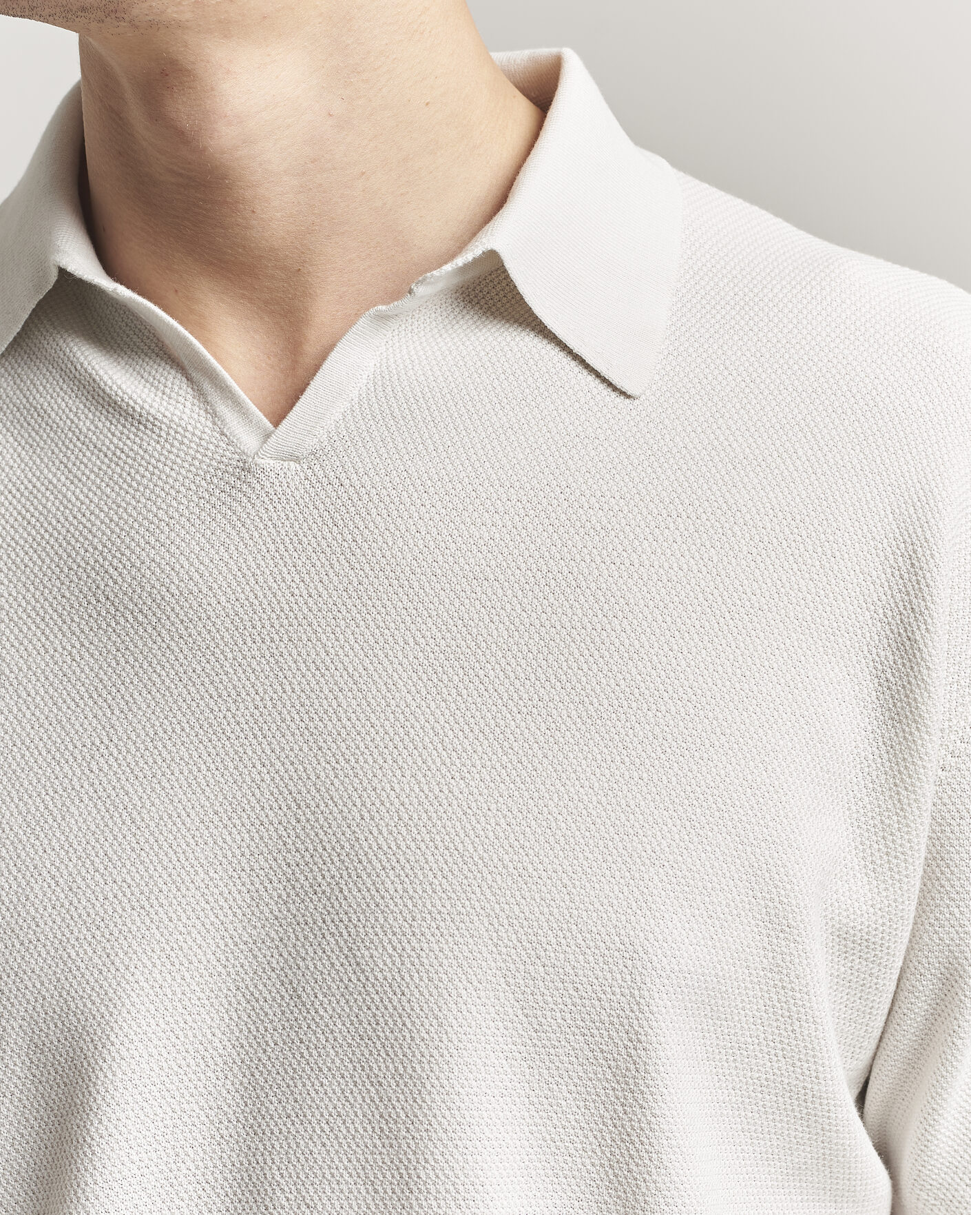 Homme | Polos | Boglioli | Short Sleeve Polo Piquet Off White