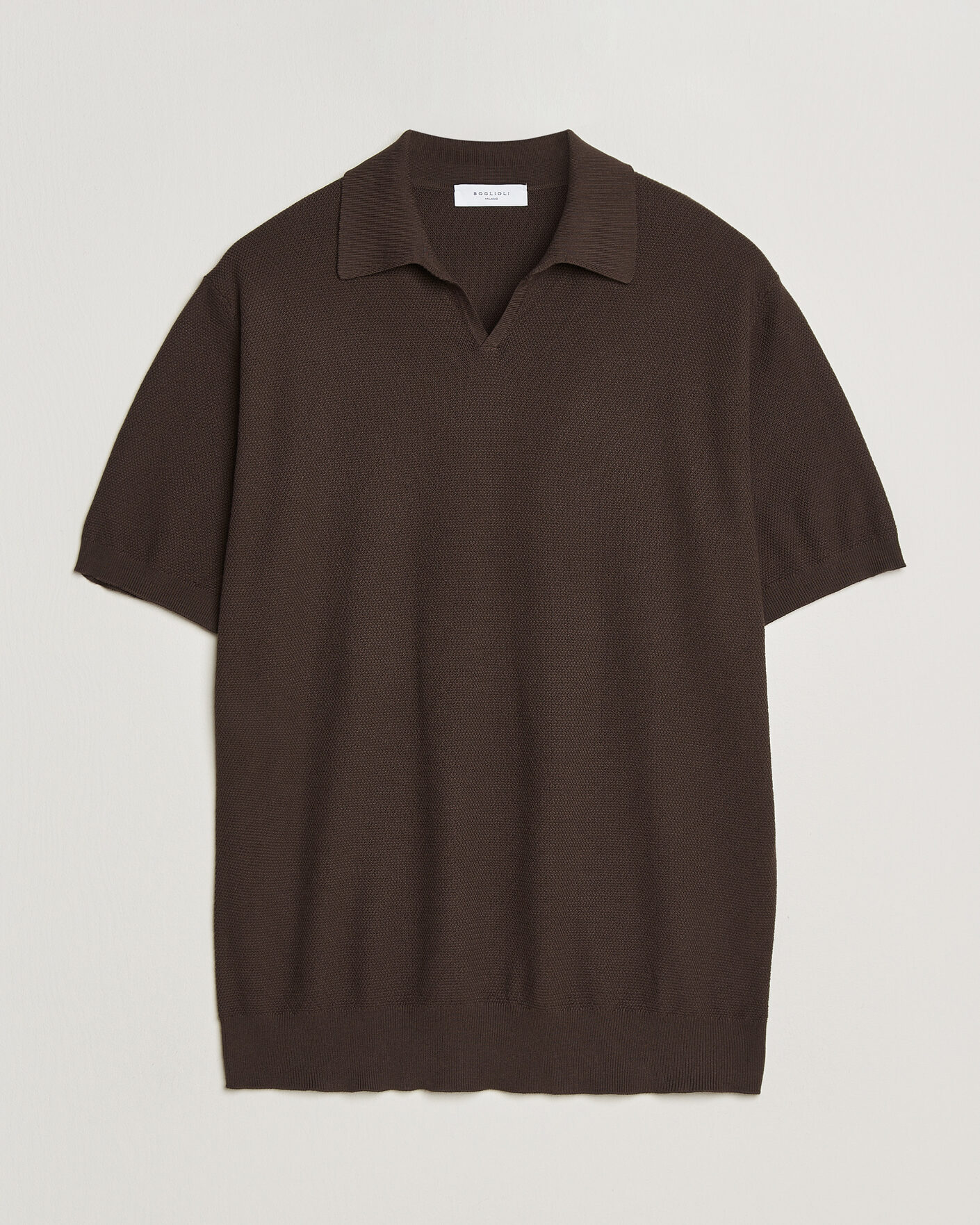 Homme | Polos | Boglioli | Short Sleeve Polo Piquet Brown