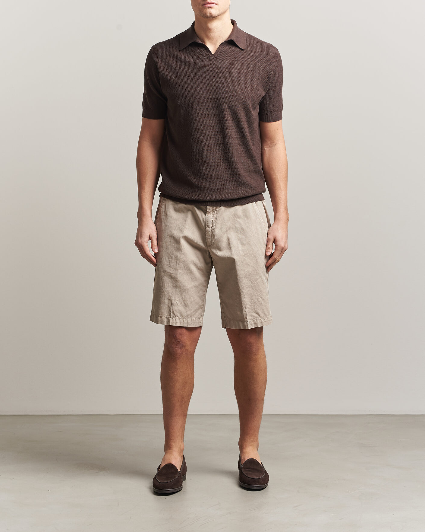 Homme | Polos | Boglioli | Short Sleeve Polo Piquet Brown