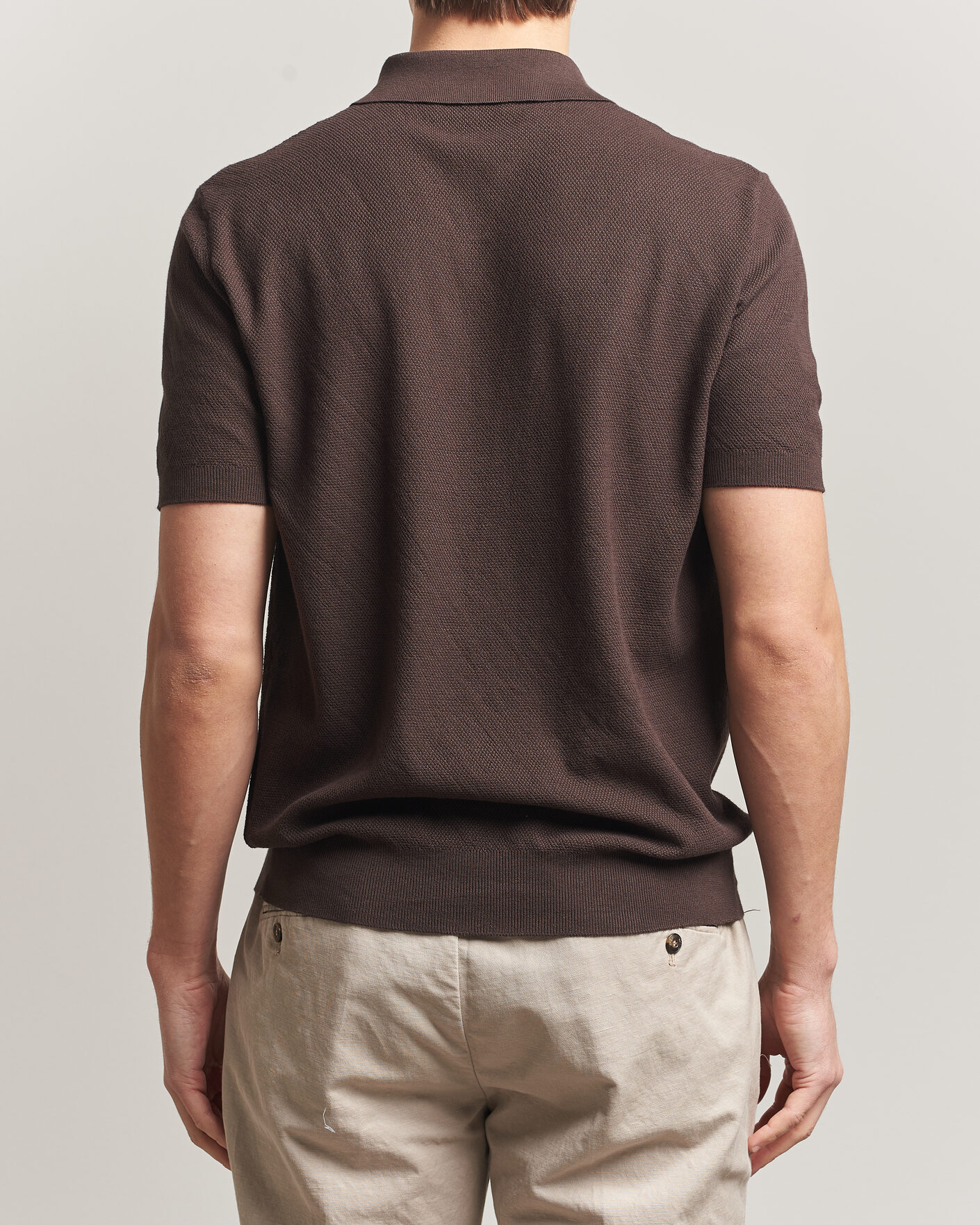 Homme | Polos | Boglioli | Short Sleeve Polo Piquet Brown