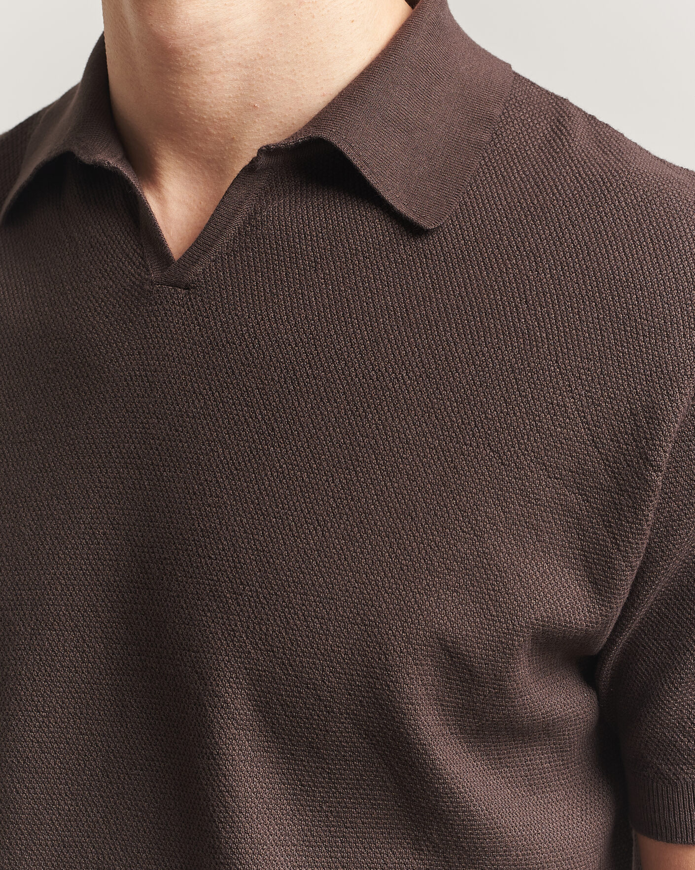 Homme | Polos | Boglioli | Short Sleeve Polo Piquet Brown
