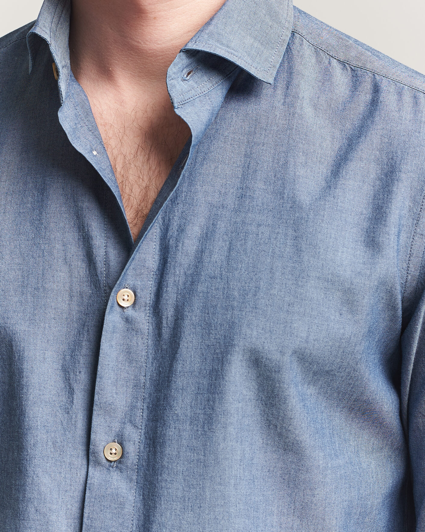 Homme | Chemises | Boglioli | Chambray Shirt Medium Blue