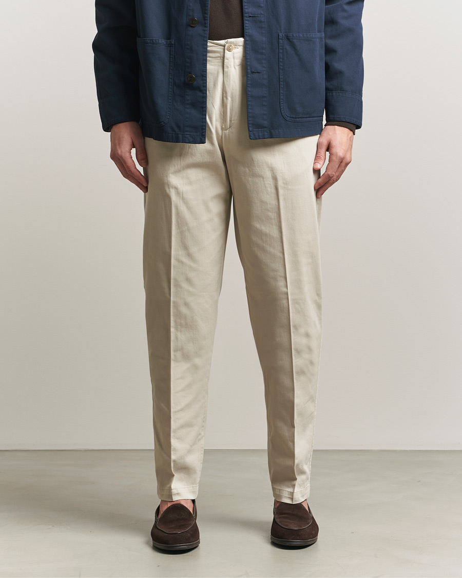 Homme | Pantalons | Boglioli | Regular Fit Cotton Chinos Beige