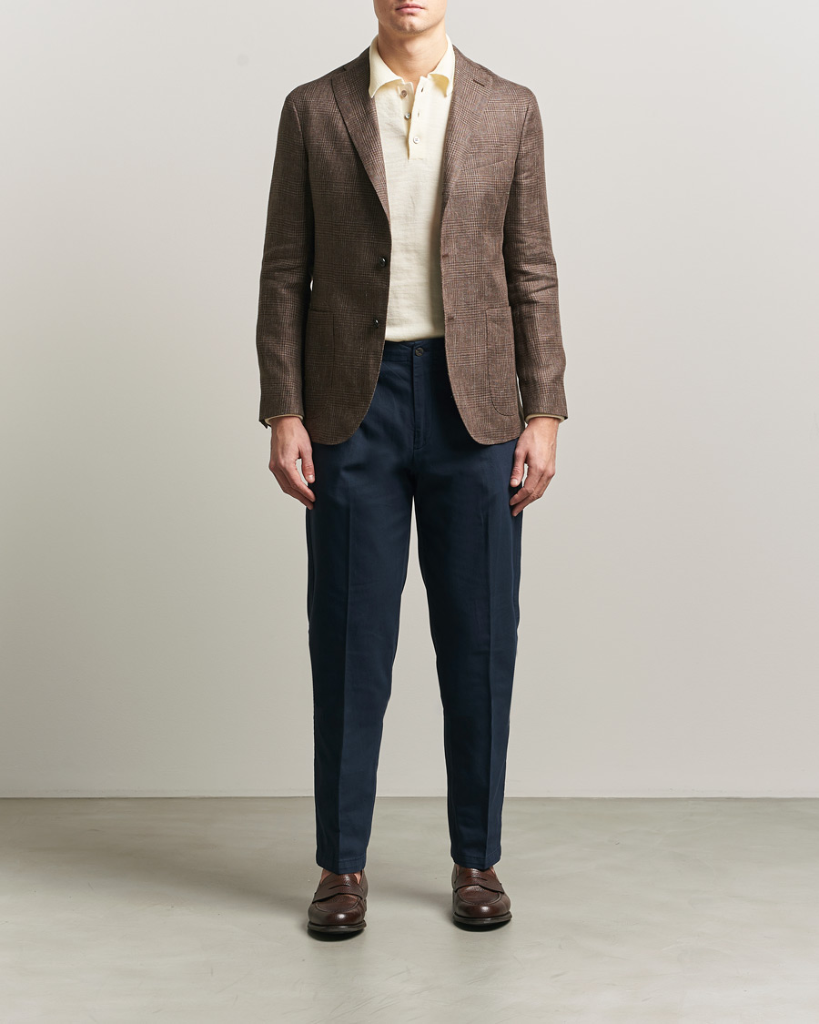 Homme | Pantalons | Boglioli | Regular Fit Cotton Chinos Navy