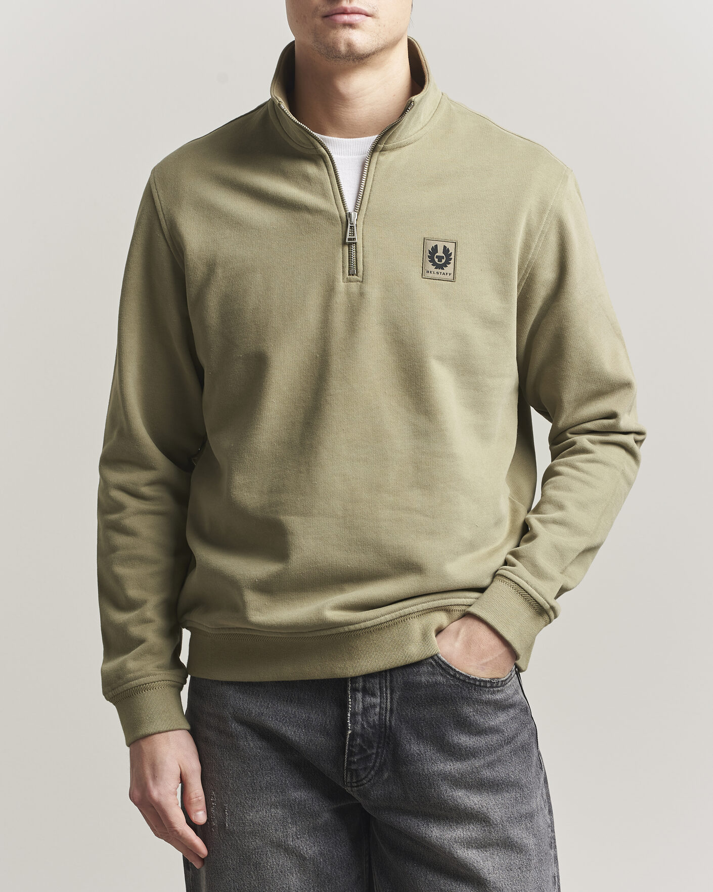 Homme | Pulls Et Tricots | Belstaff | Signature Half Zip Sweatshirt Fatigue Green