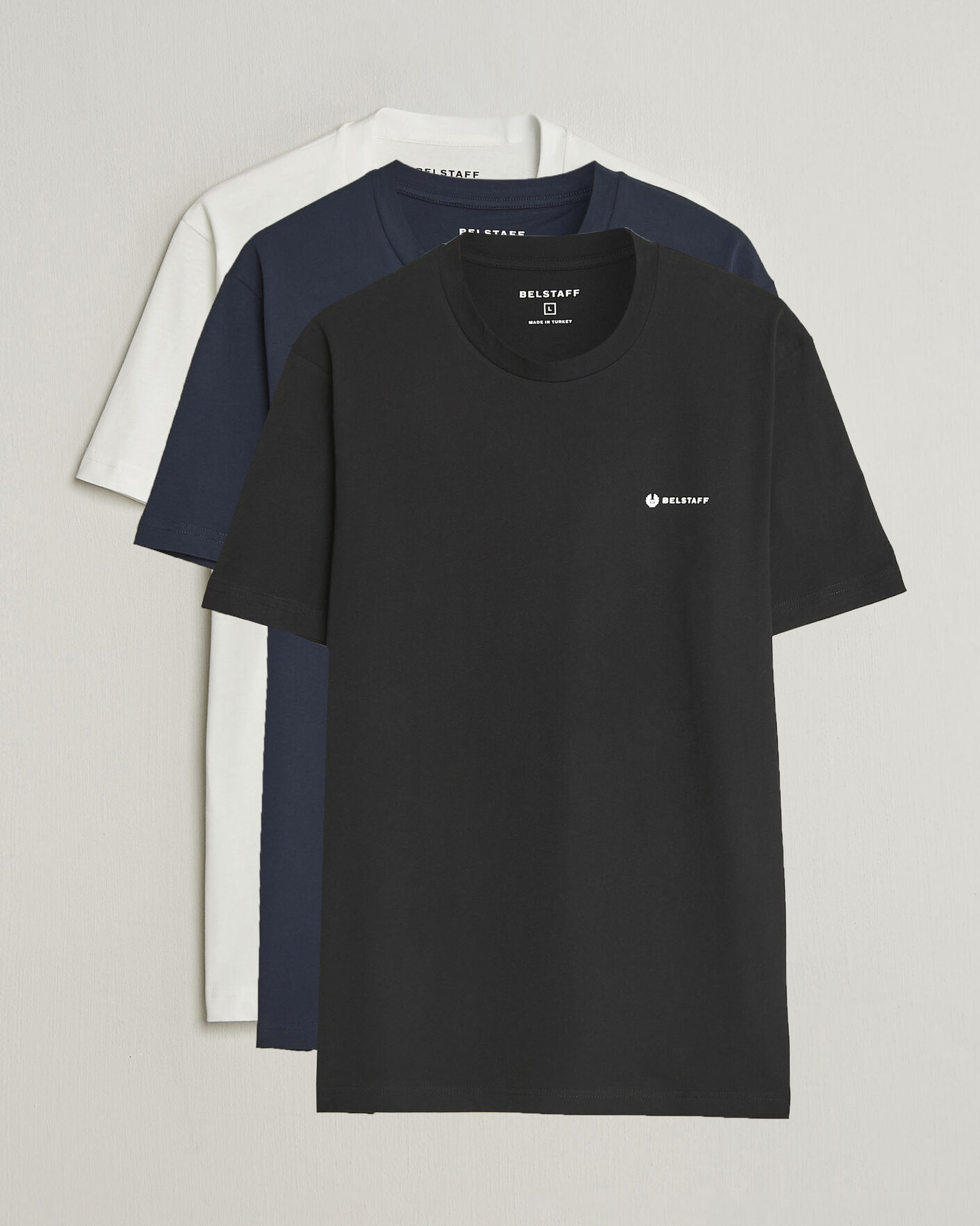 Homme | T-shirts | Belstaff | 3-Pack Squad Crew Neck T-Shirt Black/Dark Ink/White