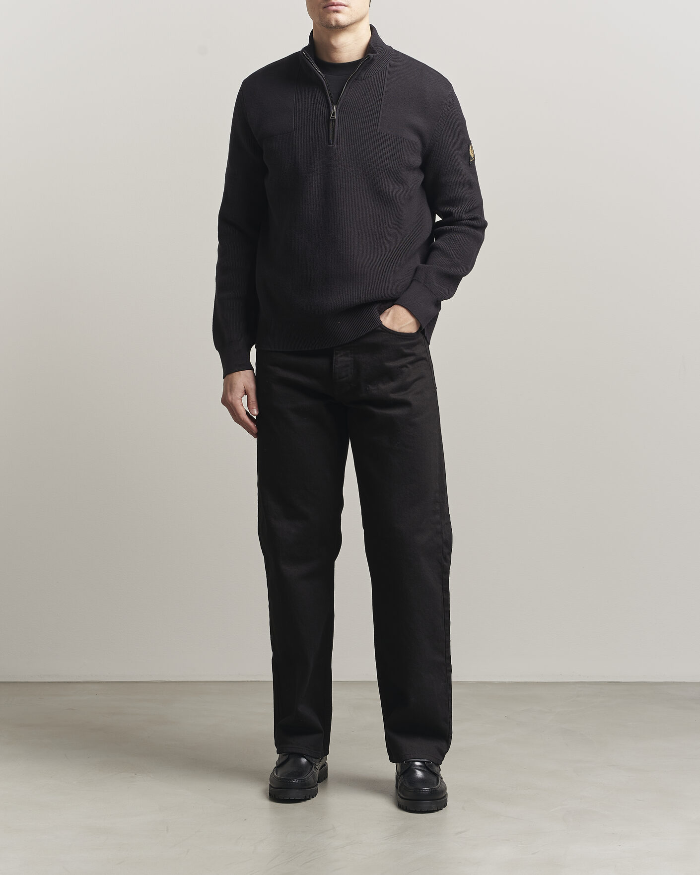 Homme | Pulls Et Tricots | Belstaff | Commander Half Zip Black