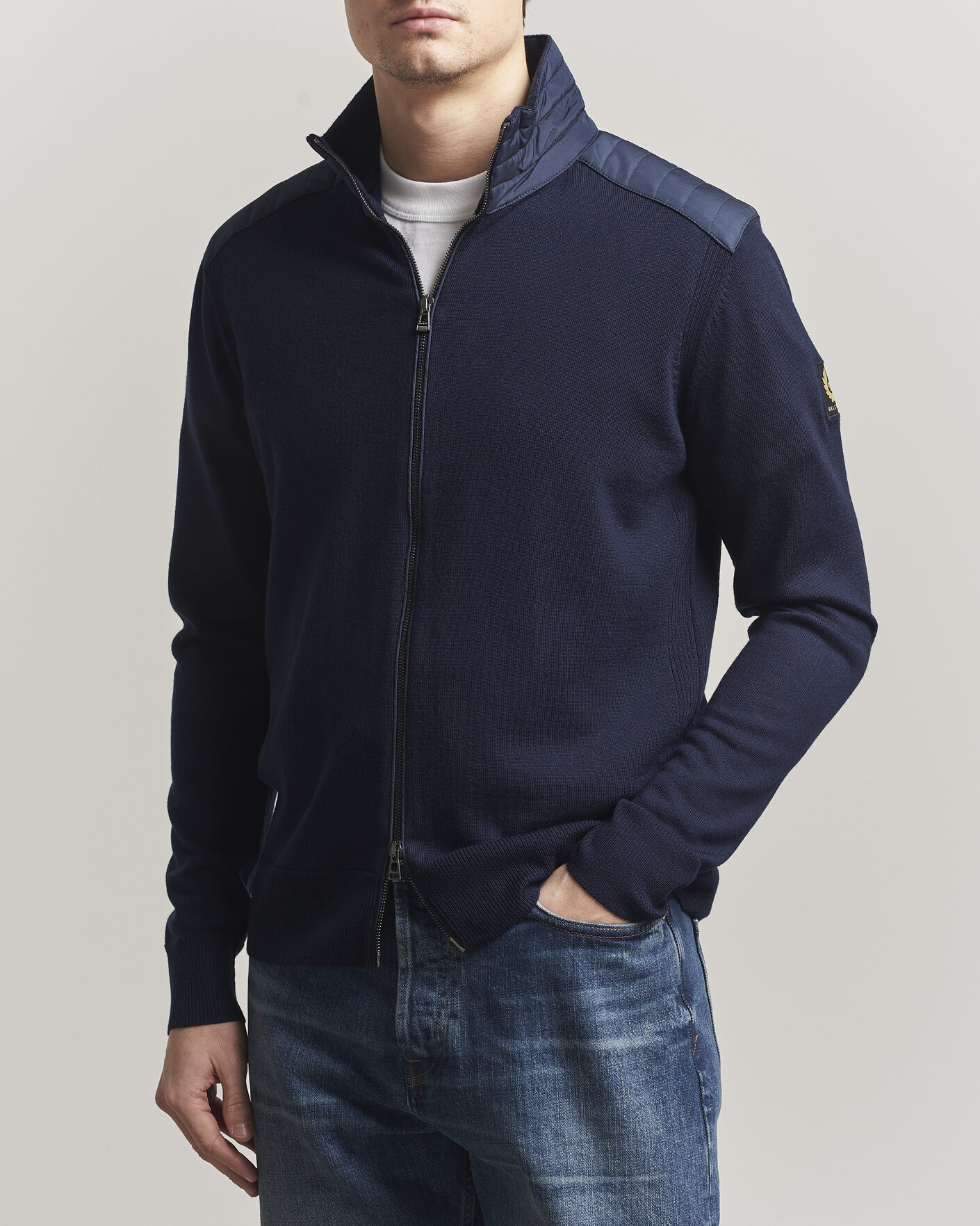 Homme | Pulls Et Tricots | Belstaff | Kelby Knitted Full Zip Dark Ink