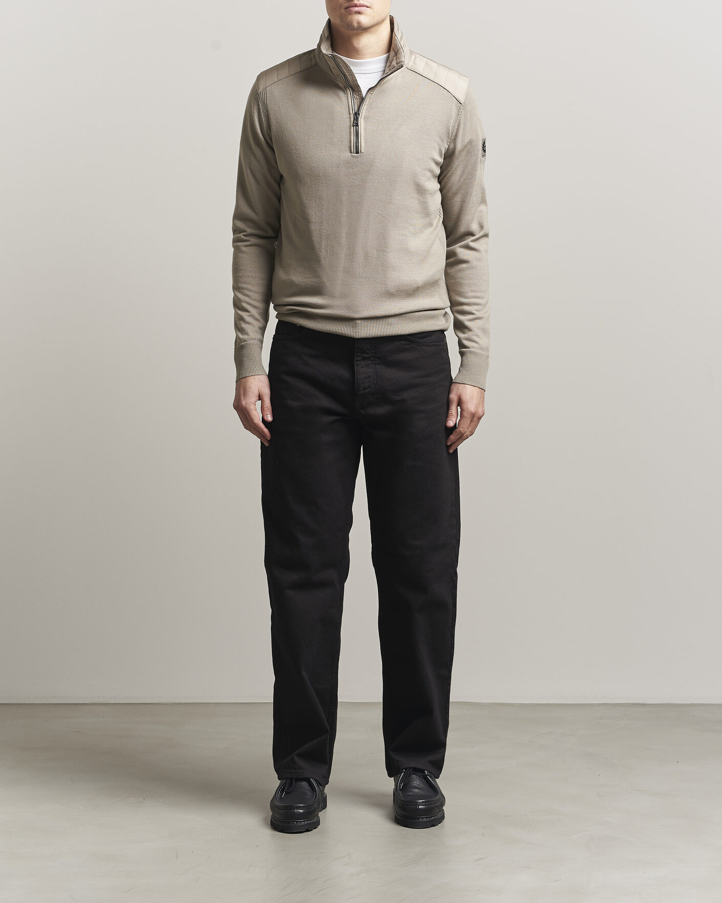 Homme | Pulls Et Tricots | Belstaff | Klimington Knitted Half Zip Dark Sand