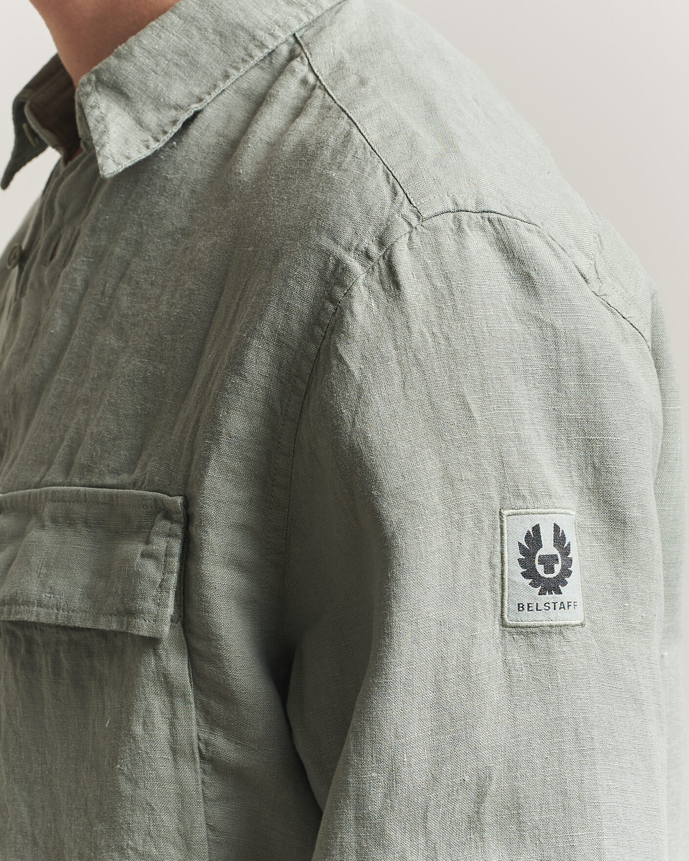 Homme | Chemises | Belstaff | Scale Linen Shirt Lichen