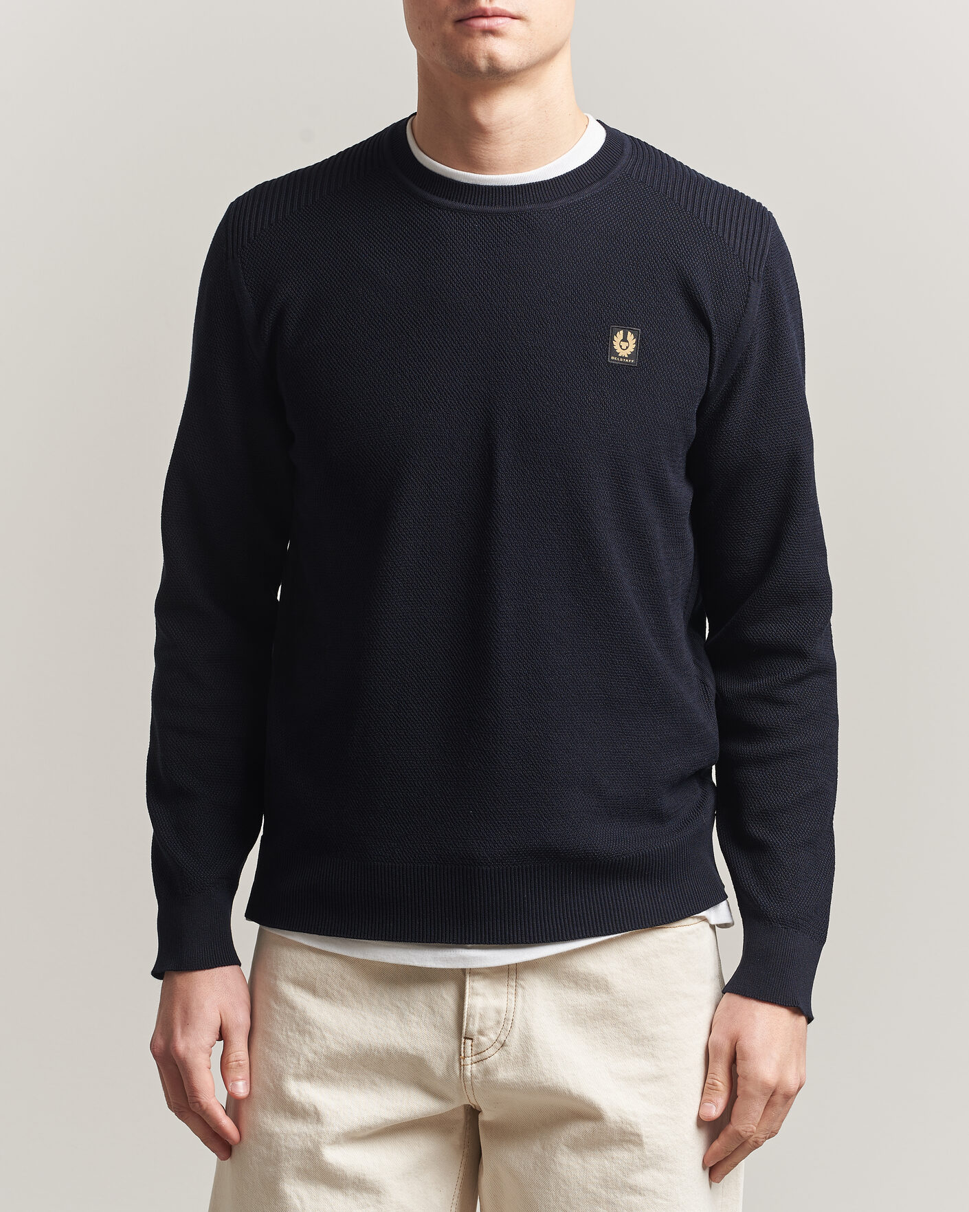 Homme | Pulls Et Tricots | Belstaff | Coast Knitted Crew Neck Dark Ink
