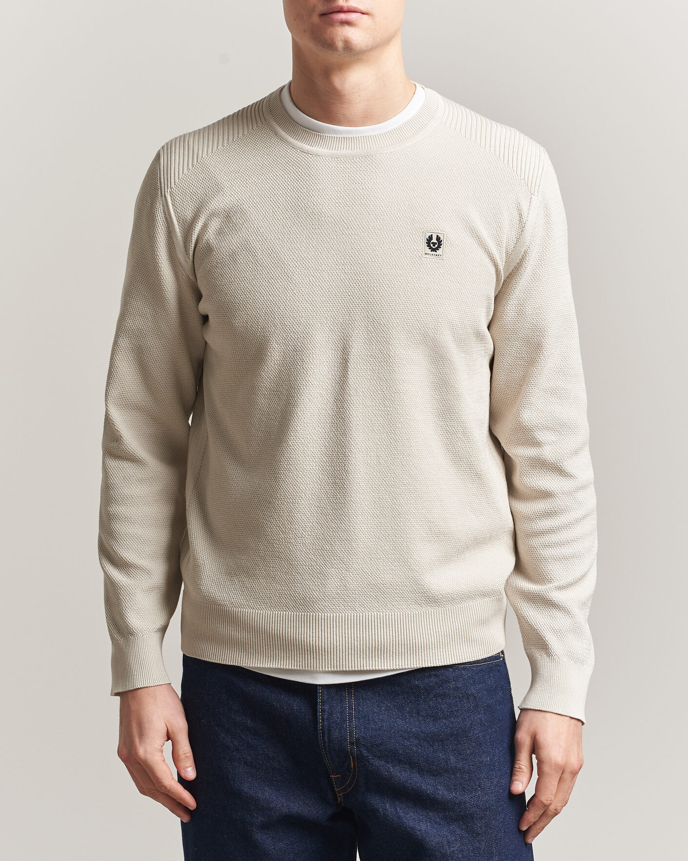Homme | Pulls Et Tricots | Belstaff | Coast Knitted Crew Neck Silver Birch