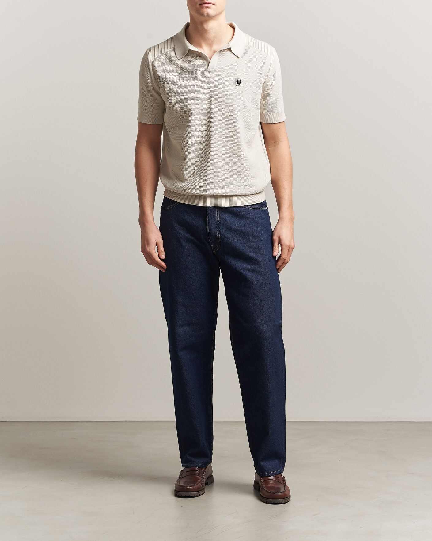 Homme | Polos | Belstaff | Coast Knitted Polo Silver Birch