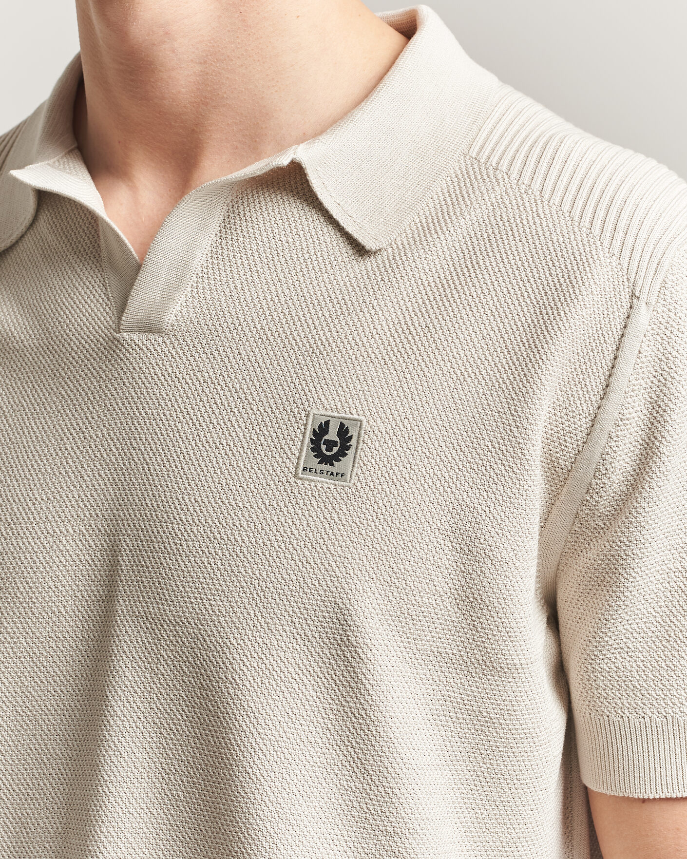 Homme | Polos | Belstaff | Coast Knitted Polo Silver Birch