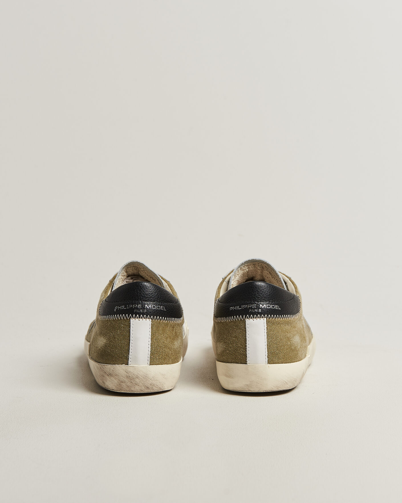 Homme | Baskets | Philippe Model | PRSX Low Top Canvas Mix Sneaker Grey/Military
