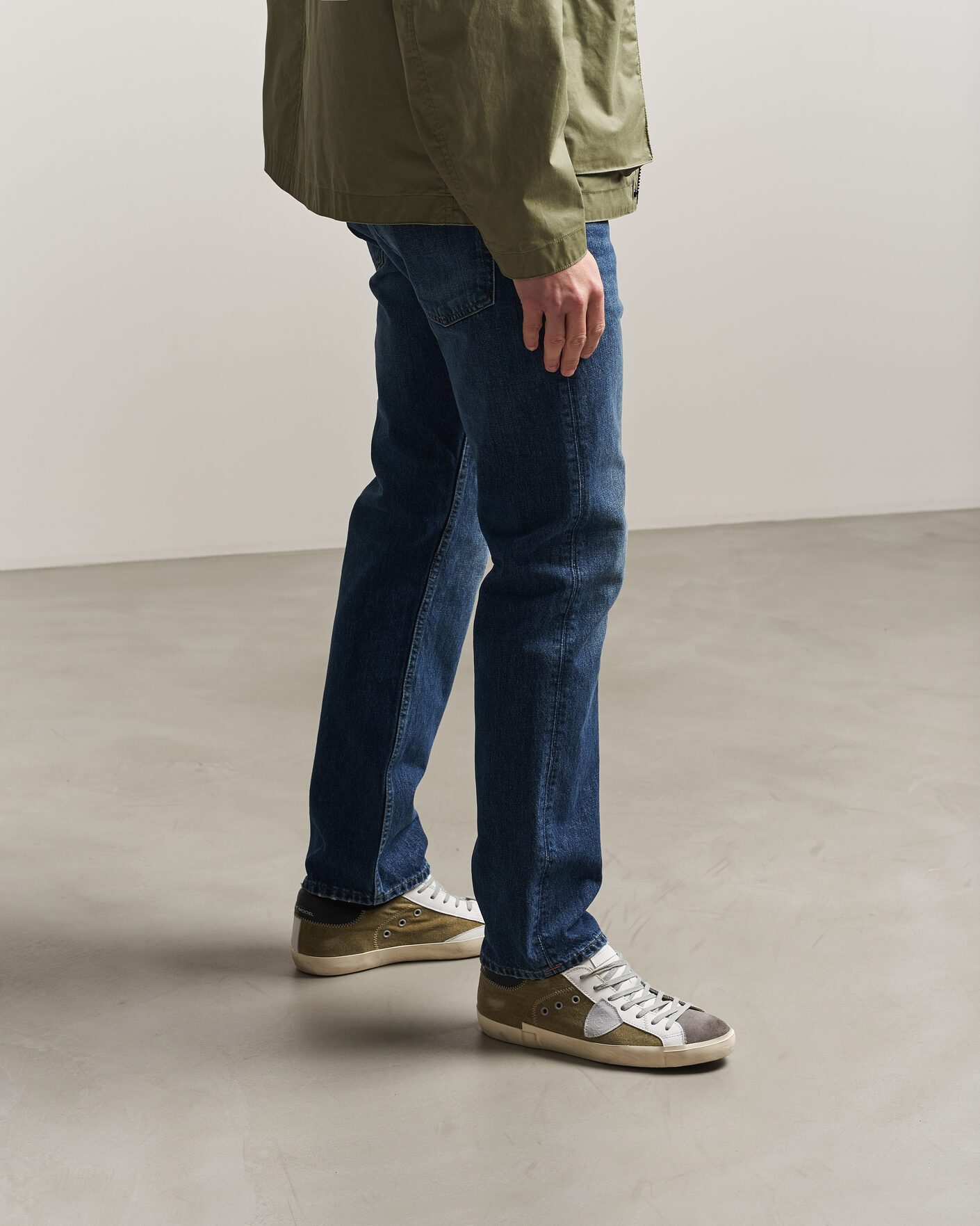 Homme | Baskets | Philippe Model | PRSX Low Top Canvas Mix Sneaker Grey/Military