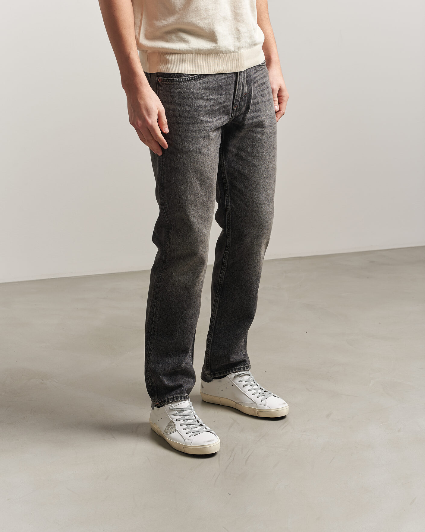 Homme | Baskets | Philippe Model | PRSX Low Top Canvas Mix Sneaker White/Black