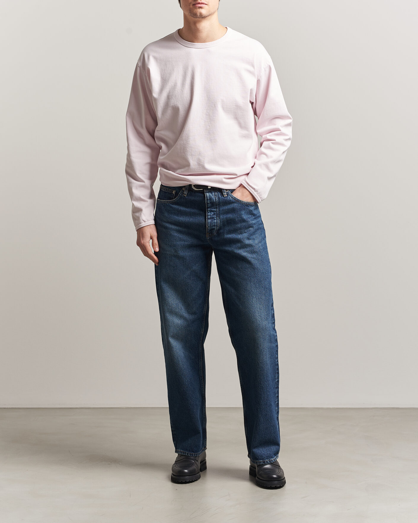 Homme | T-shirts | Sunflower | Heavy Jersey Long Sleeve T-Shirt Pink