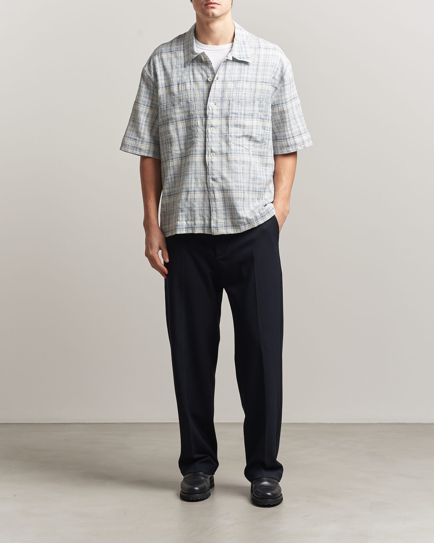 Homme | Chemises | Sunflower | Adam Short Sleeve Shirt Light Blue Check