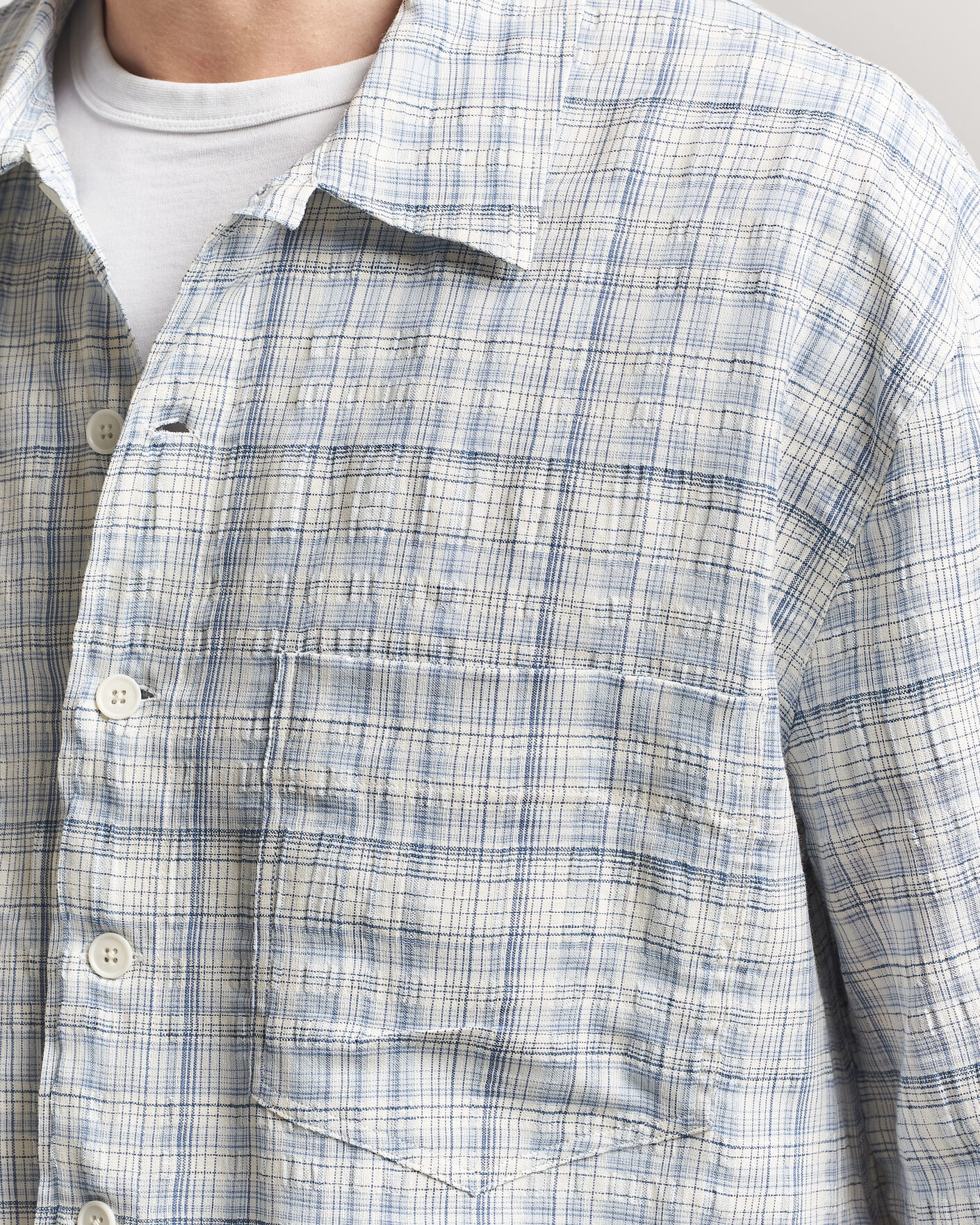 Homme | Chemises | Sunflower | Adam Short Sleeve Shirt Light Blue Check