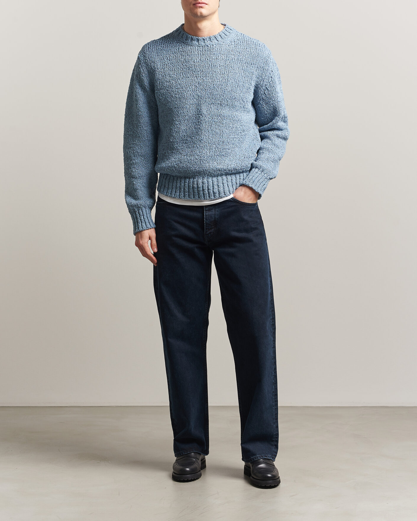 Homme | Pulls Et Tricots | Sunflower | Frederik Cotton Blend Sweater Light Blue