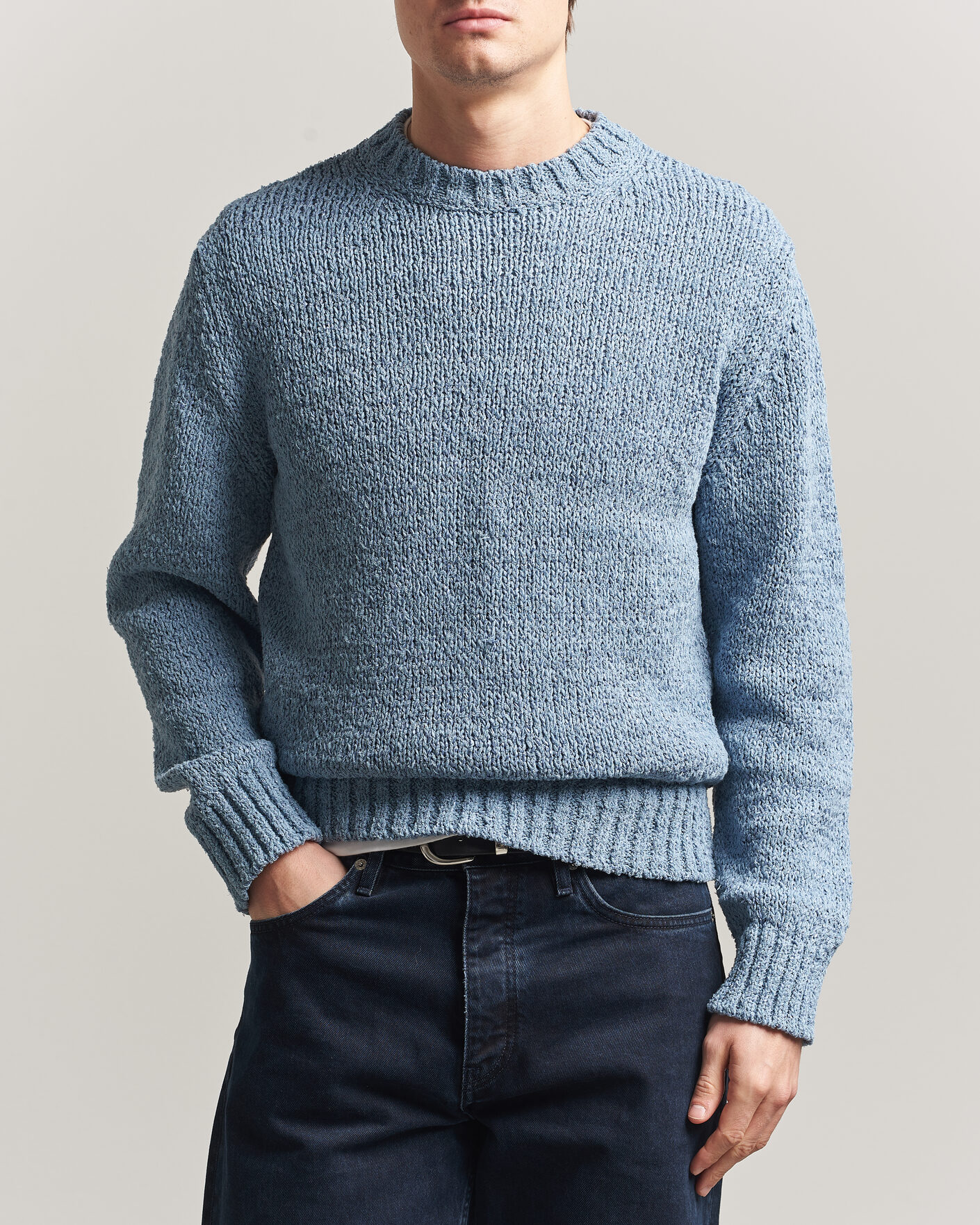 Homme | Pulls Et Tricots | Sunflower | Frederik Cotton Blend Sweater Light Blue