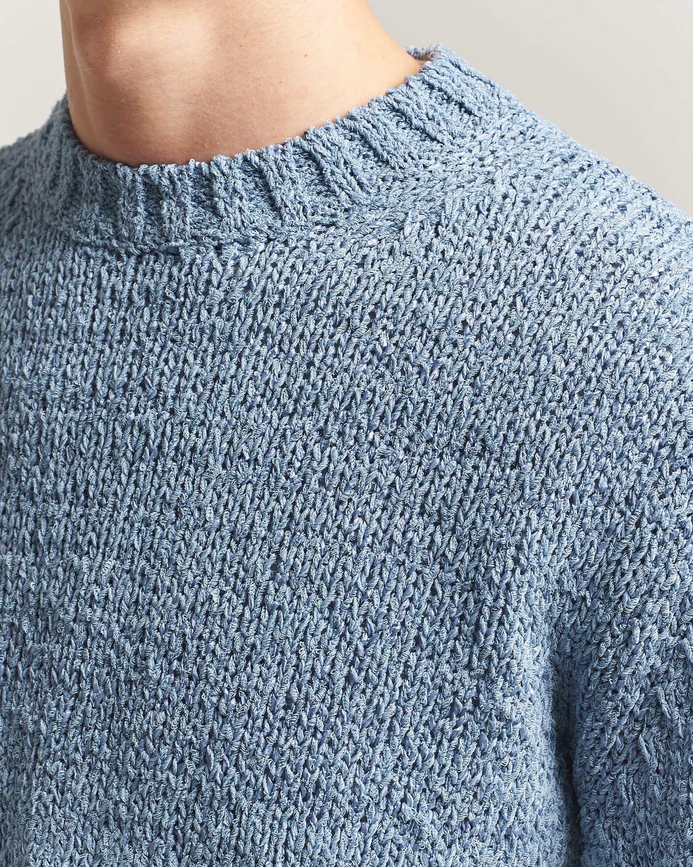 Homme | Pulls Et Tricots | Sunflower | Frederik Cotton Blend Sweater Light Blue