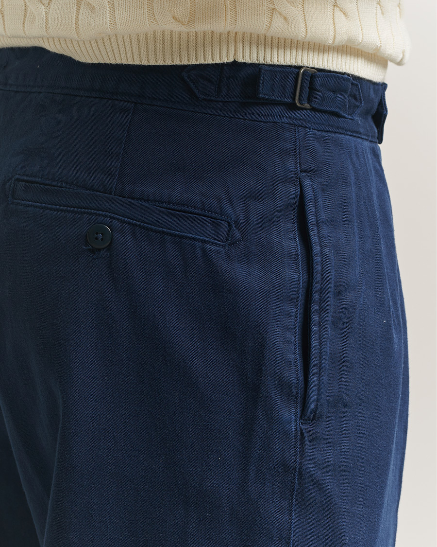 Homme | Pantalons | Polo Ralph Lauren | Pleated Cotton Twill Chinos Dark Cobalt