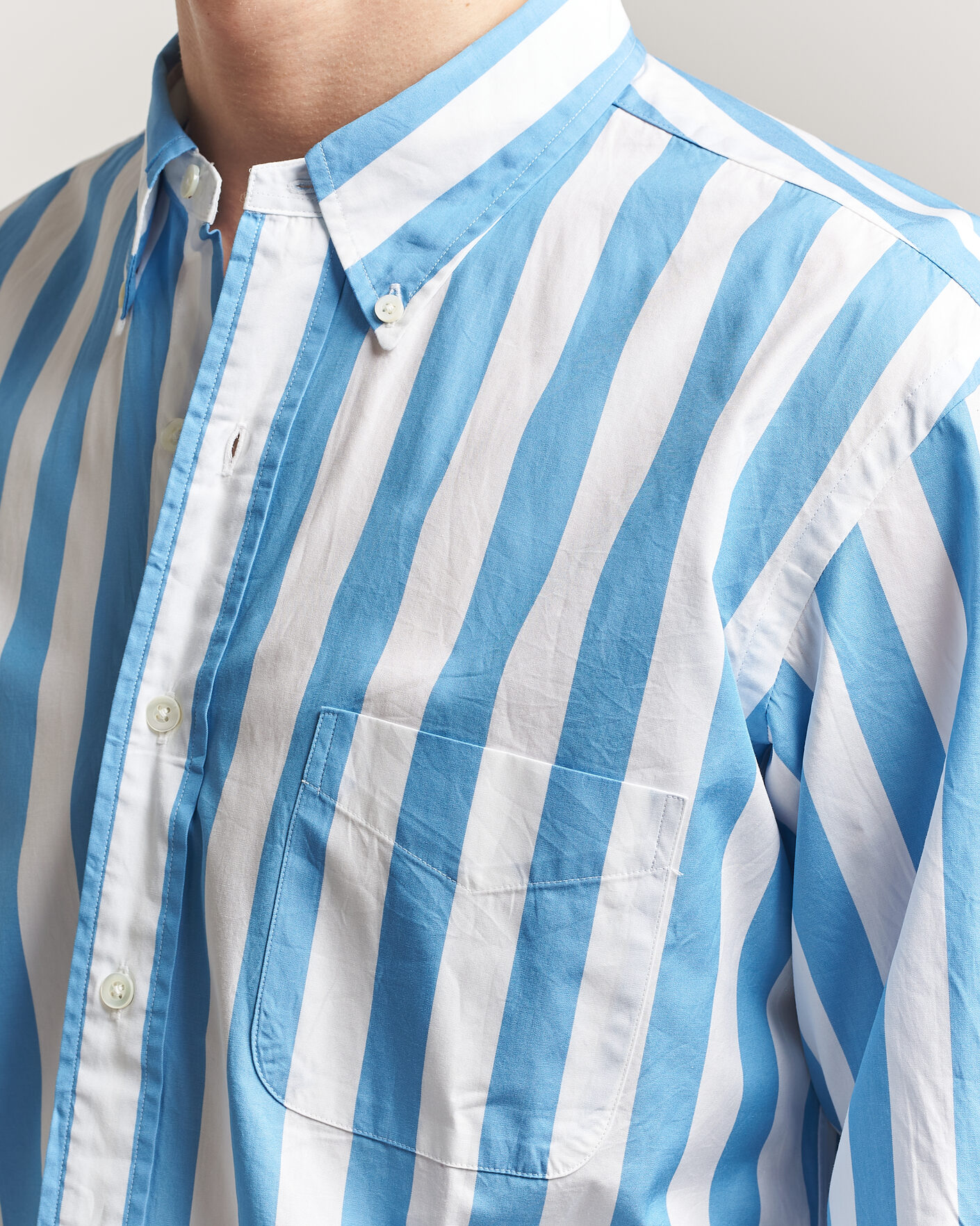 Homme | Chemises | Kamakura Shirts | Vintage Ivy Button Down Shirt Bold Blue Stripe