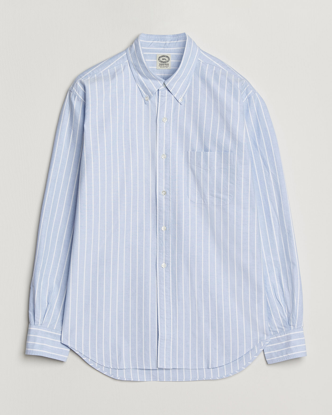 Homme | Chemises | Kamakura Shirts | Vintage Ivy Oxford BD Shirt Blue Blazer Stripe