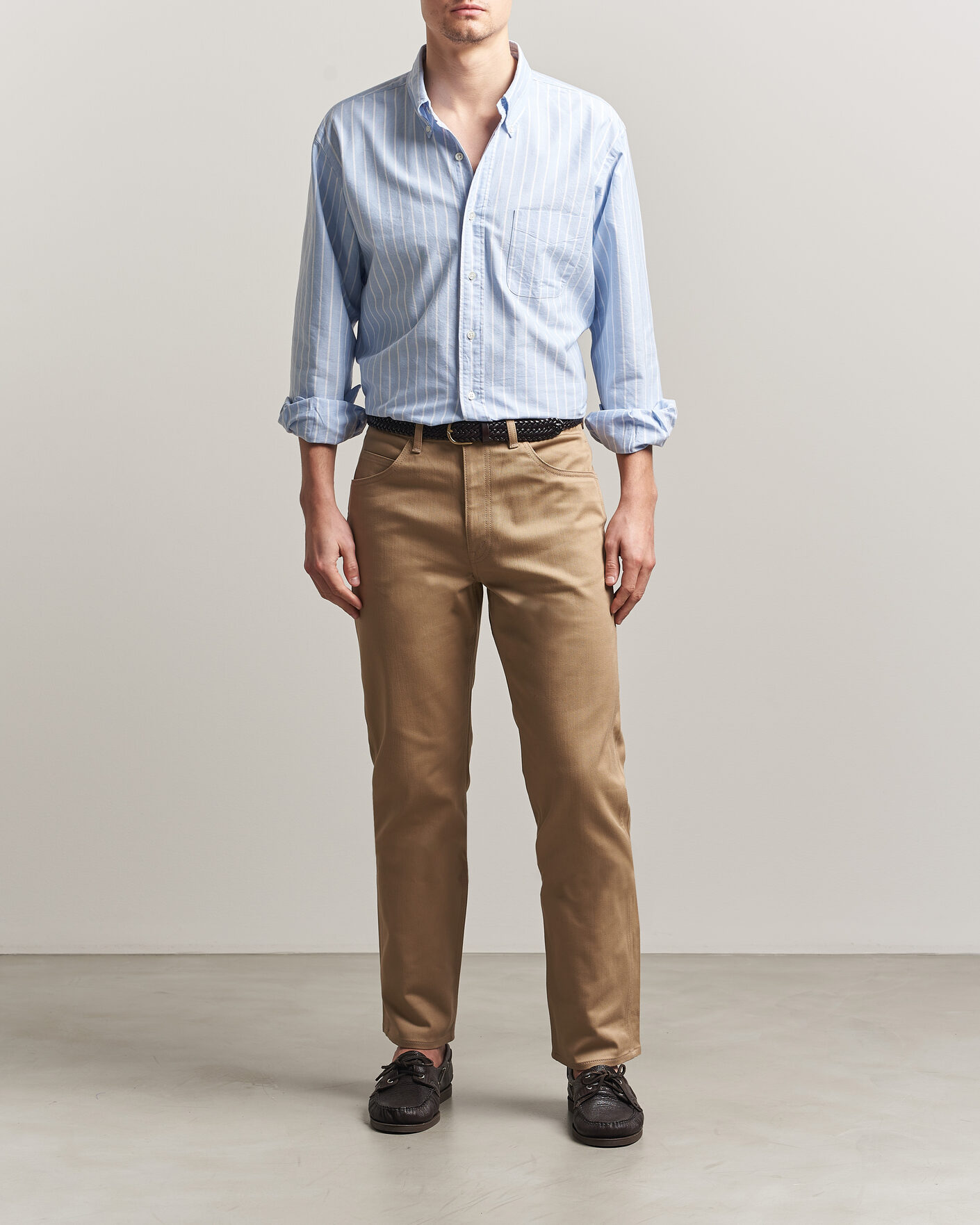 Homme | Chemises | Kamakura Shirts | Vintage Ivy Oxford BD Shirt Blue Blazer Stripe