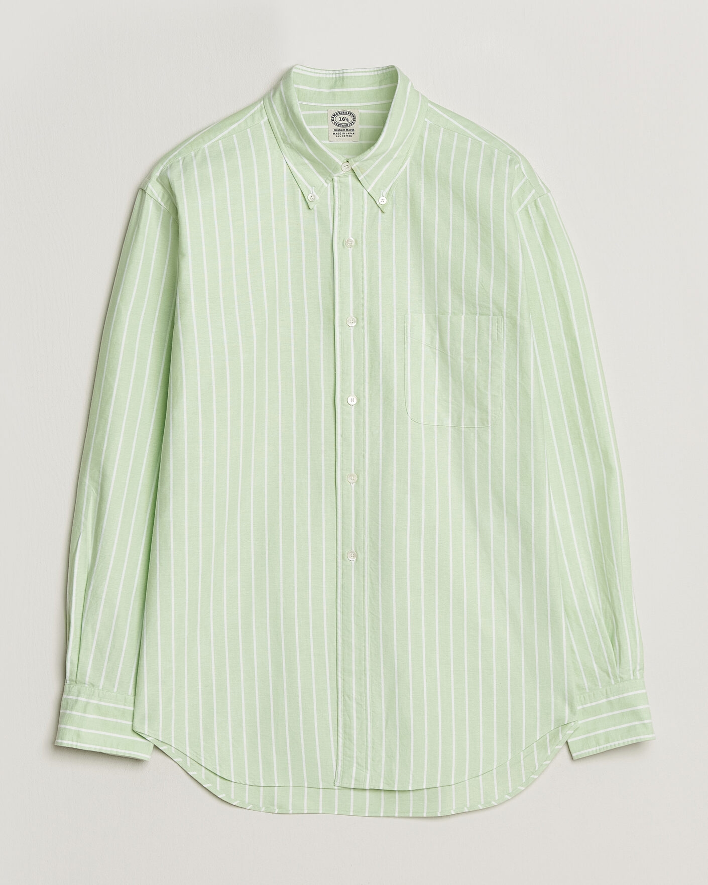 Homme | Chemises | Kamakura Shirts | Vintage Ivy Oxford BD Shirt Green Blazer Stripe