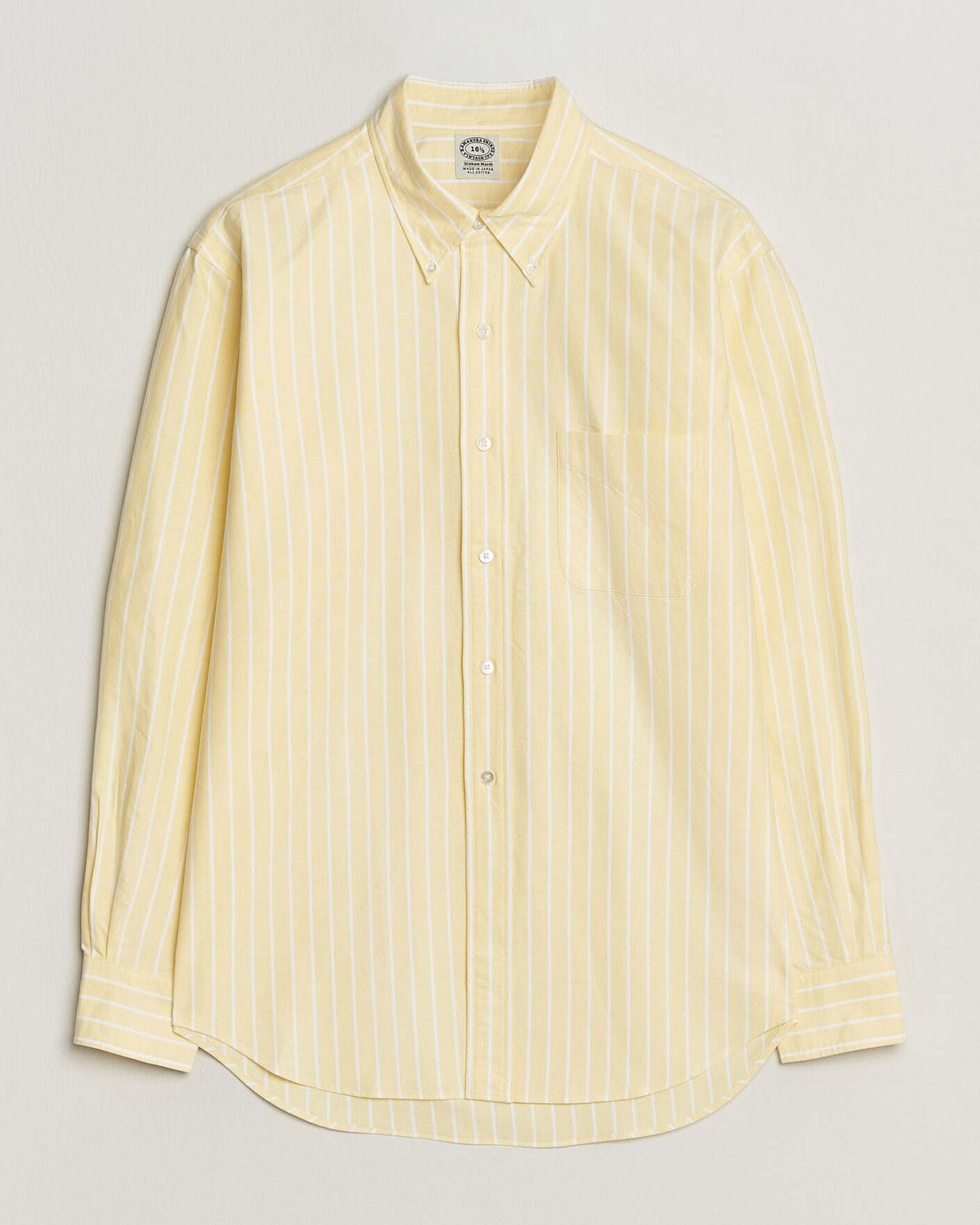 Homme | Chemises | Kamakura Shirts | Vintage Ivy Oxford BD Shirt Yellow Blazer Stripe