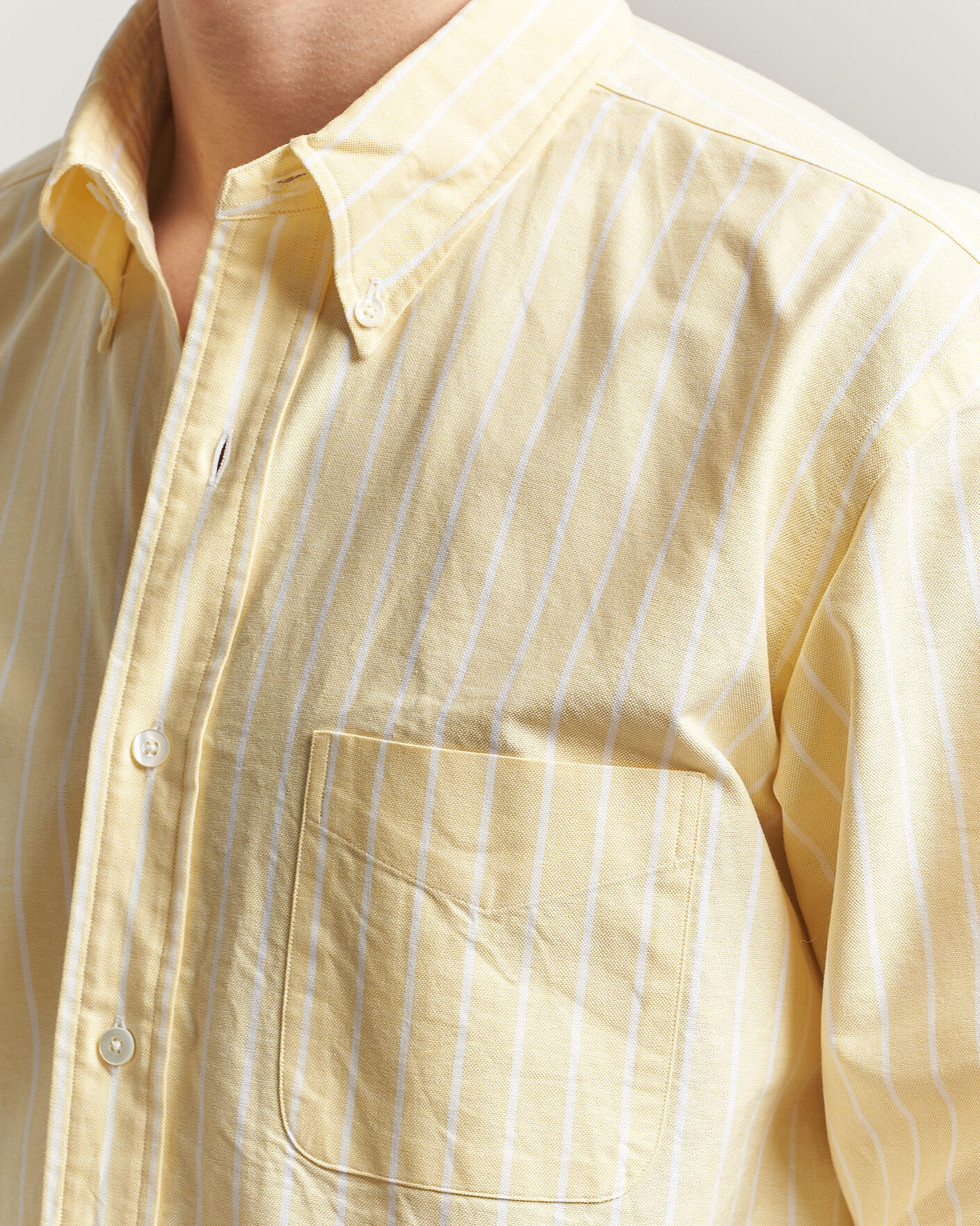 Homme | Chemises | Kamakura Shirts | Vintage Ivy Oxford BD Shirt Yellow Blazer Stripe