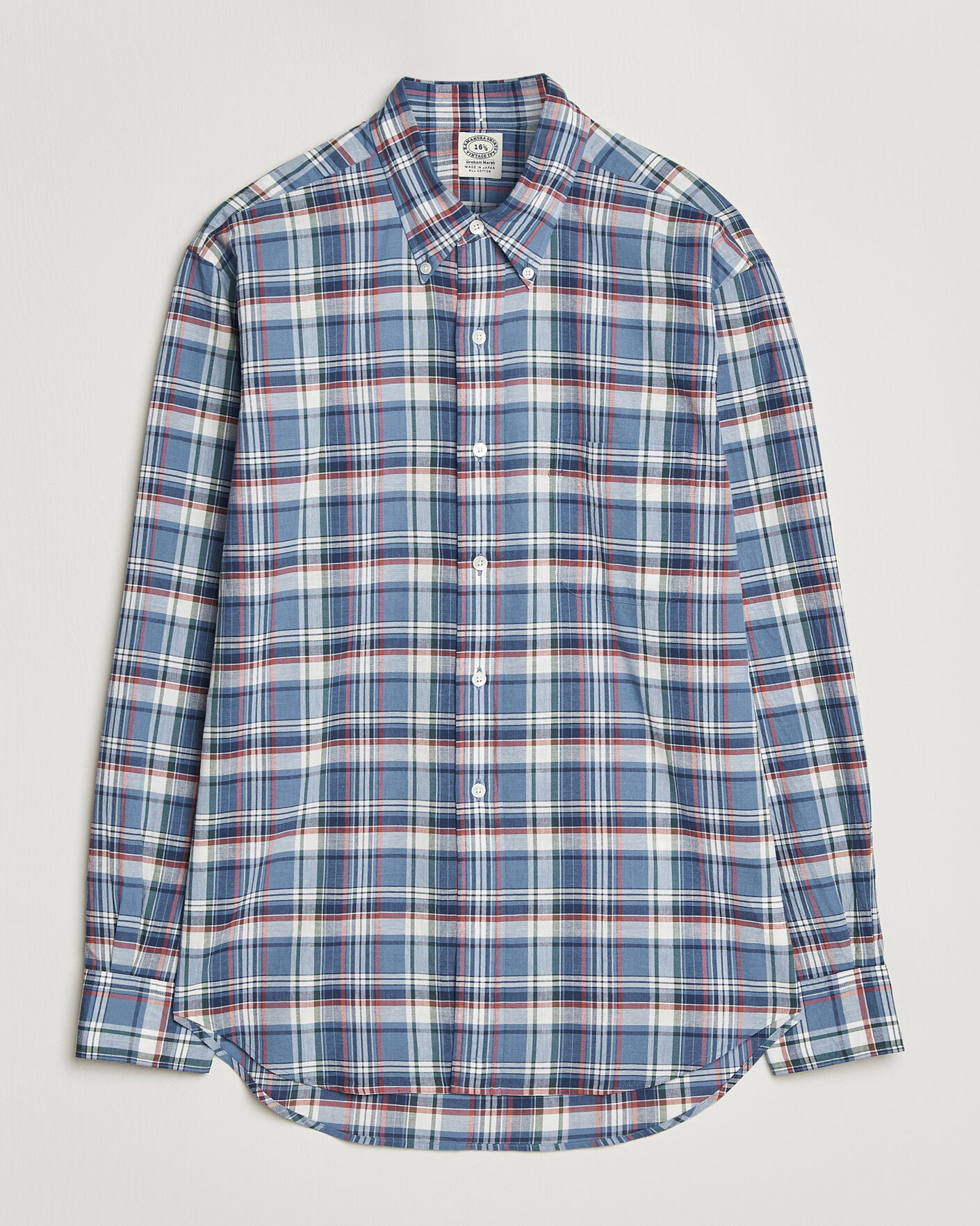 Homme | Chemises | Kamakura Shirts | Vintage Ivy Button Down Shirt Blue Madras