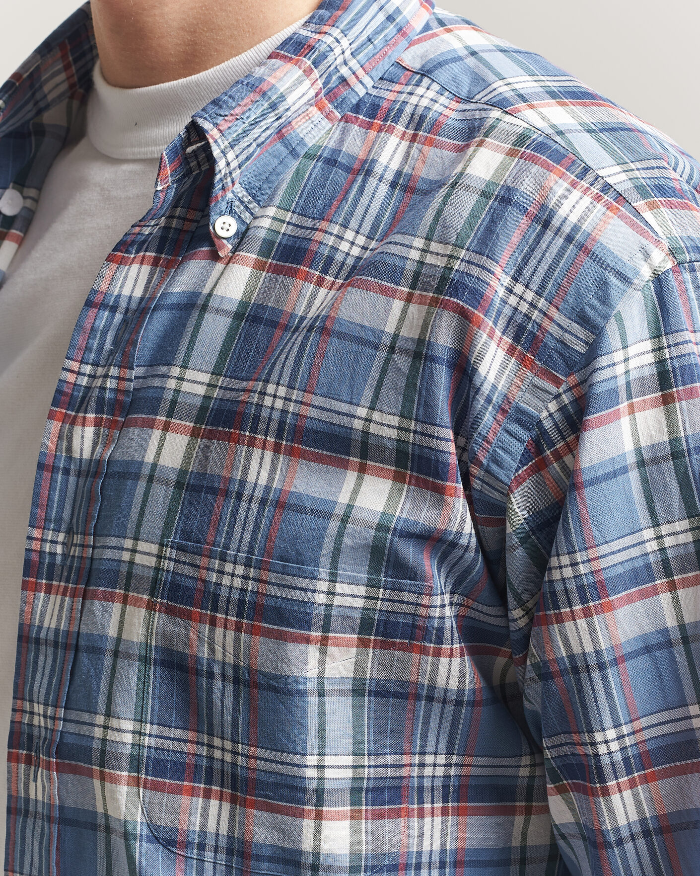 Homme | Chemises | Kamakura Shirts | Vintage Ivy Button Down Shirt Blue Madras