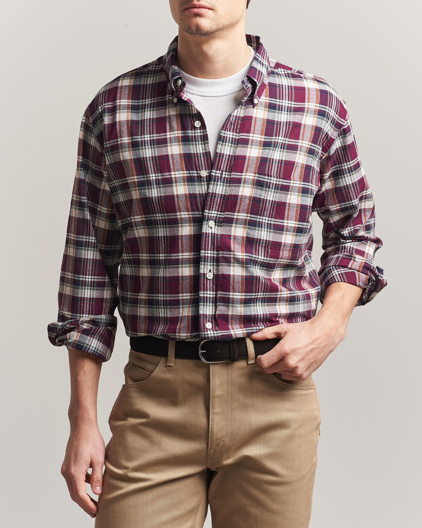 Homme | Chemises | Kamakura Shirts | Vintage Ivy Button Down Shirt Red Madras