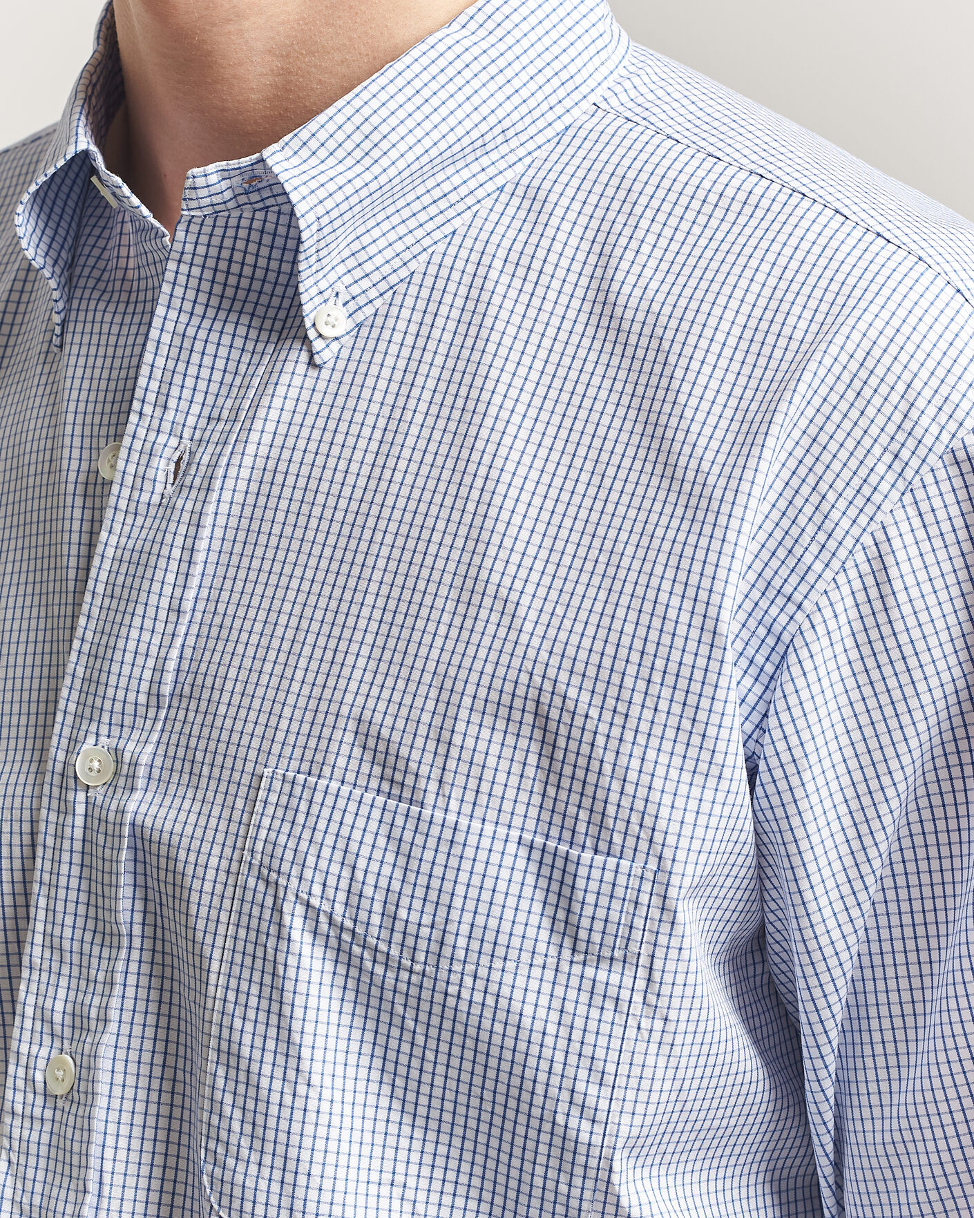Homme | Chemises | Kamakura Shirts | Vintage Ivy Button Down Shirt Blue Check